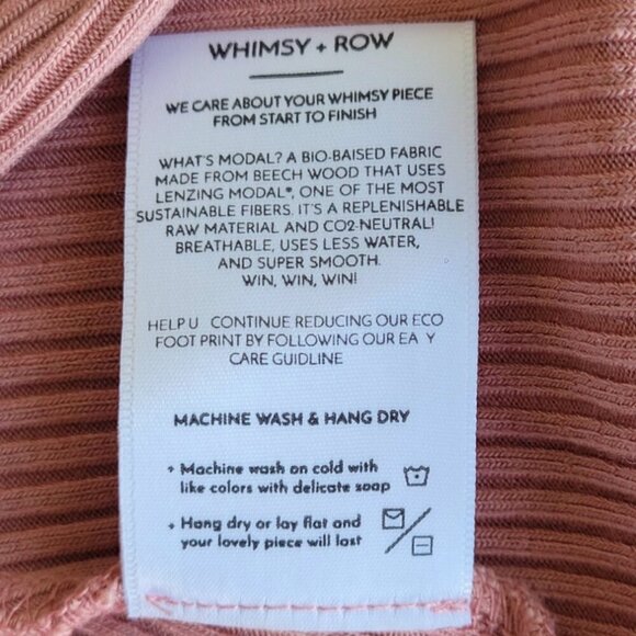 Whimsy + Row sleeveless blush ribbed square-neck modal Frankie midi dress size S - Picture 6 of 9